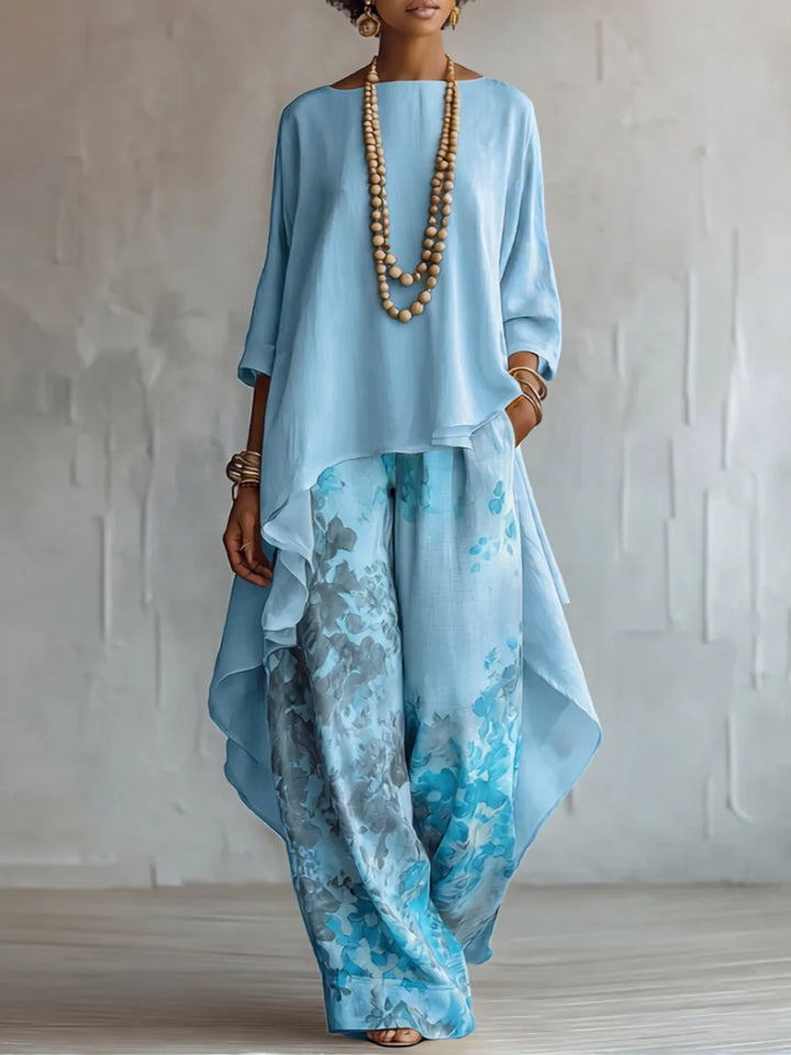 Arlena™ | Flowy Asymmetrical Floral Two Piece Set