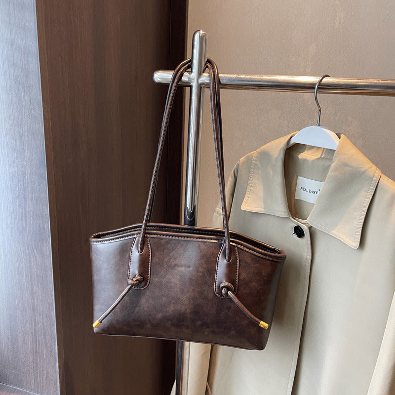 BRIGITTE™ - Vintage Knot-Detail Shoulder Tote Bag