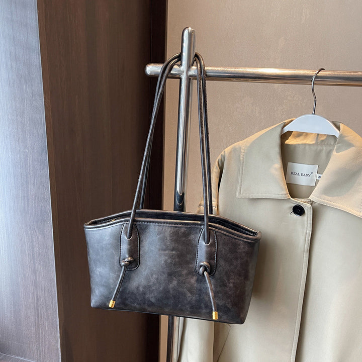 BRIGITTE™ - Vintage Knot-Detail Shoulder Tote Bag