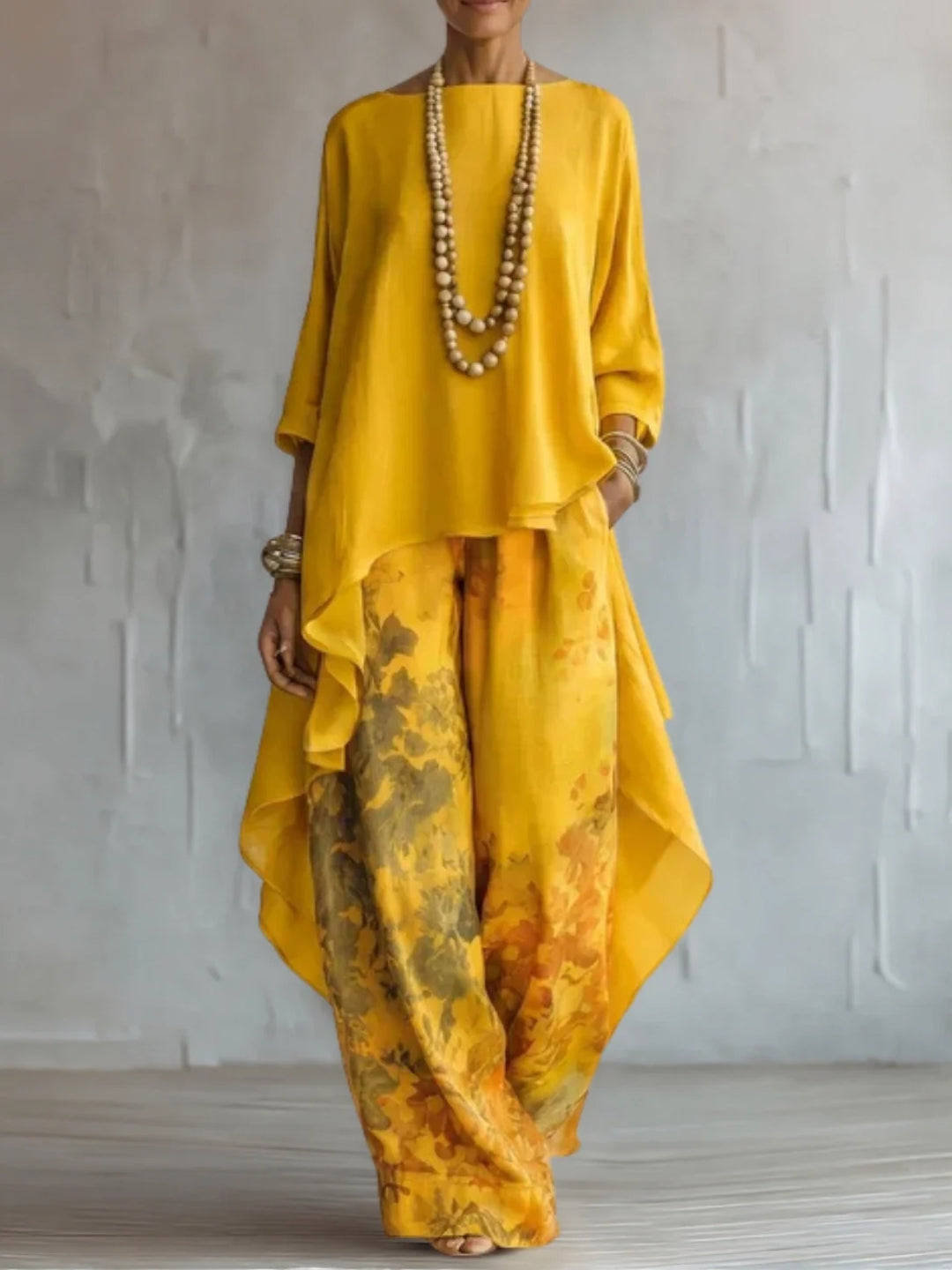Arlena™ | Flowy Asymmetrical Floral Two Piece Set