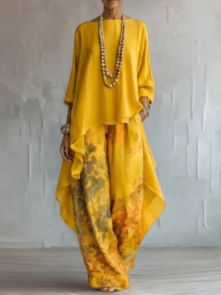 Arlena™ | Flowy Asymmetrical Floral Two Piece Set