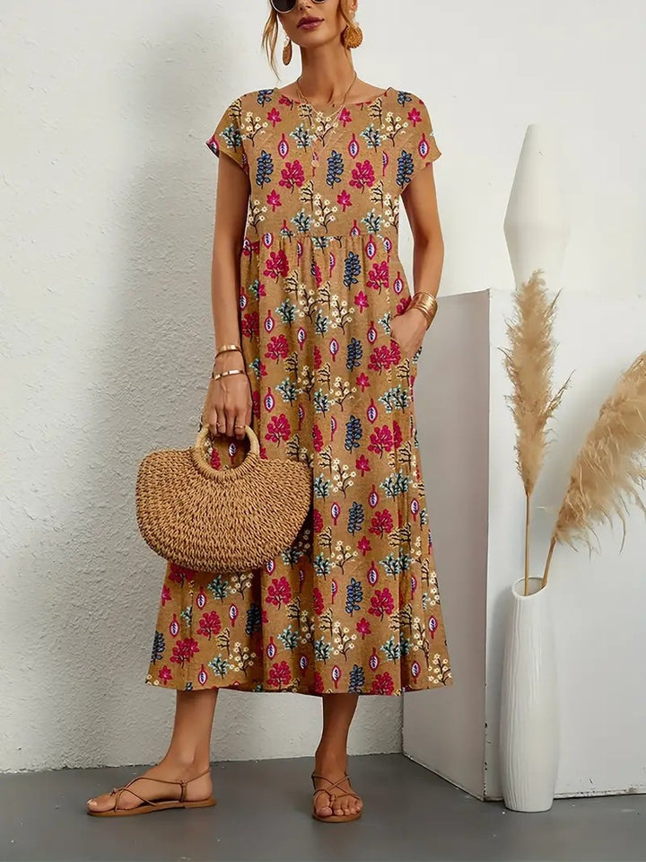FLORENE™ - Breezy Floral Midi Dress