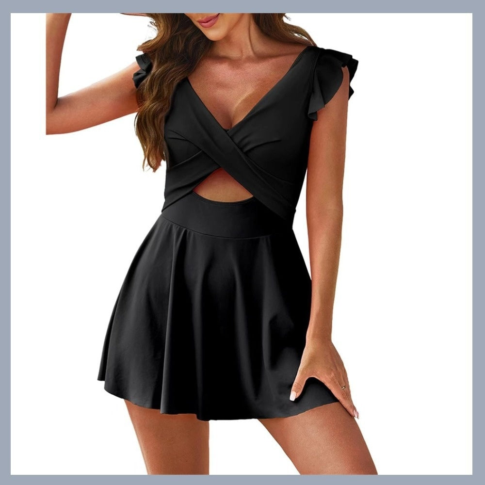 MARINE™ - Striped Ruffle One-Piece Swimsuit
