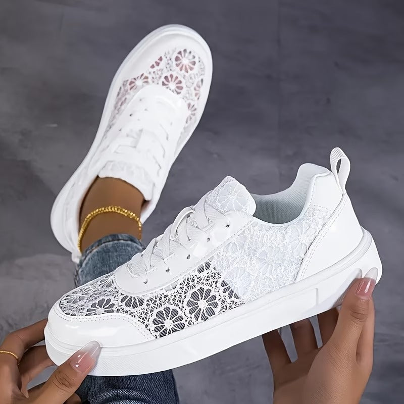 Lacey™ │ Floral Lace Sneakers