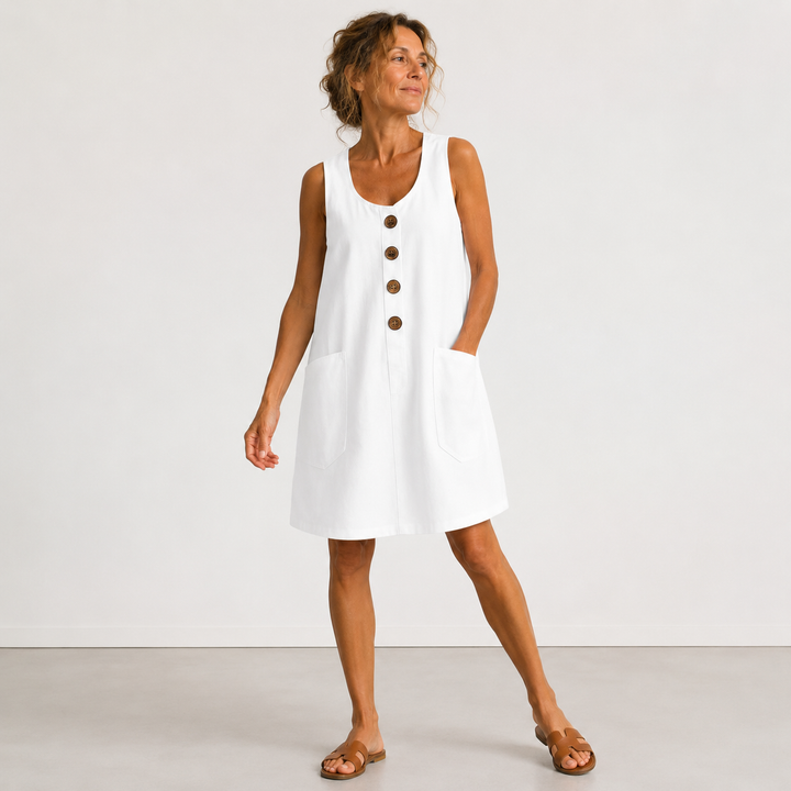 Arlina™ | V-Neck A-Line Midi Dress
