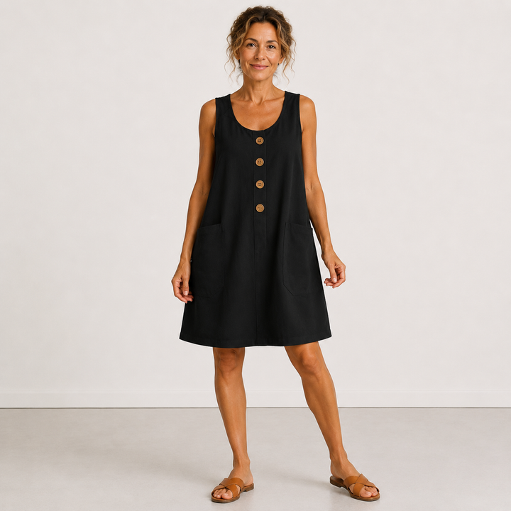 Arlina™ | V-Neck A-Line Midi Dress