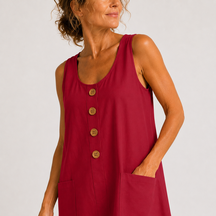 Arlina™ | V-Neck A-Line Midi Dress