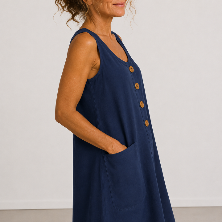 Arlina™ | V-Neck A-Line Midi Dress