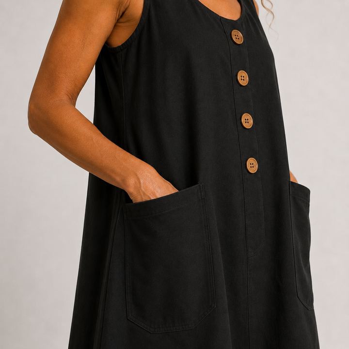 Arlina™ | V-Neck A-Line Midi Dress