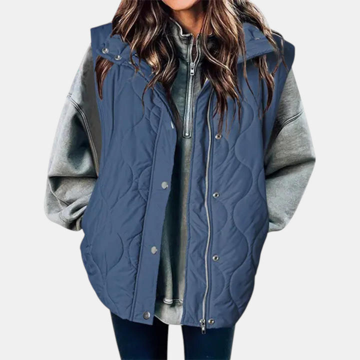 Autumn™ | Quilted Zip Front Snap Button Puffer Vest