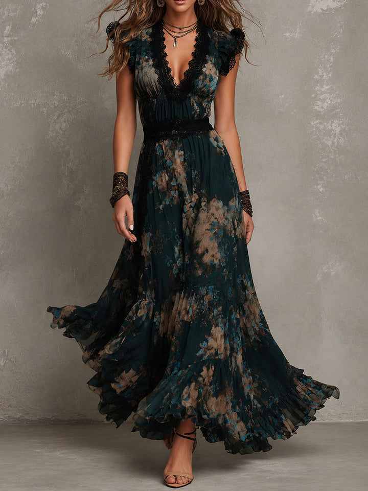 Averine™ | Flowy V-Neck Maxi Dress