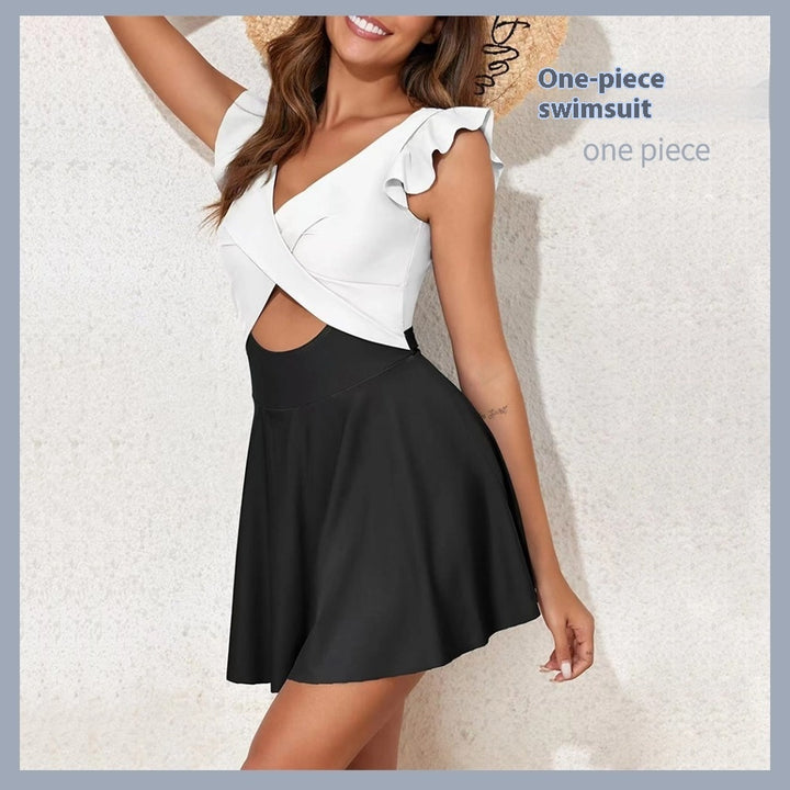 MARINE™ - Striped Ruffle One-Piece Swimsuit