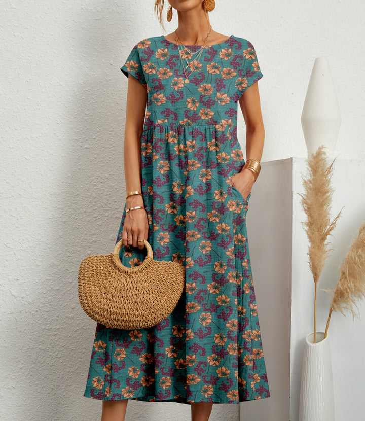 FLORENE™ - Breezy Floral Midi Dress