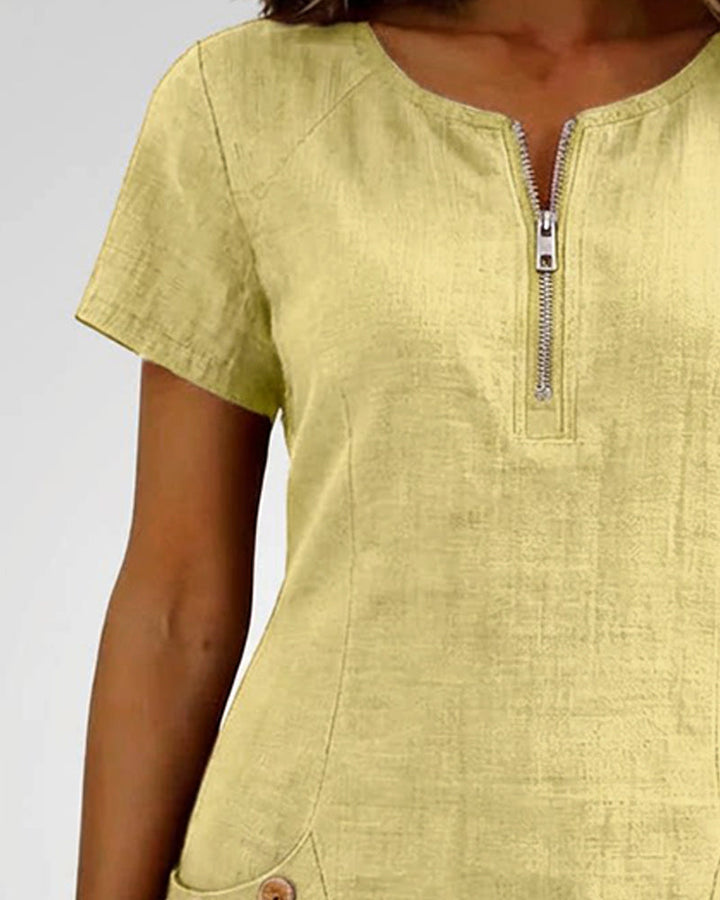 Aisley™ |  Cotton Dress with Zip Closure