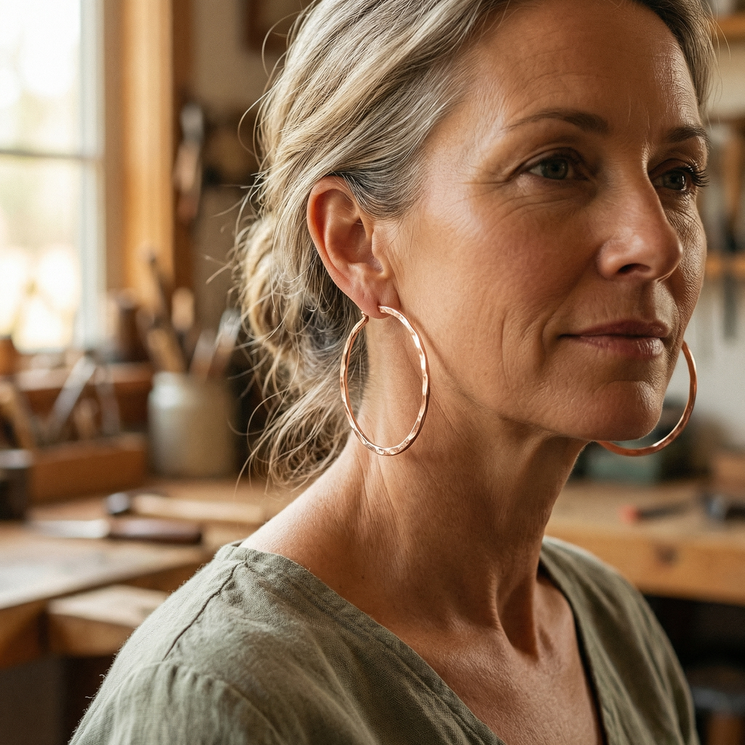 Boucles d'oreilles en cuivre Willow de Chloé – vue 2
