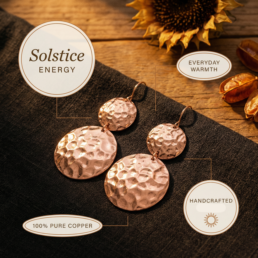 Boucles d'oreilles en cuivre Solstice de Chloé – vue 5