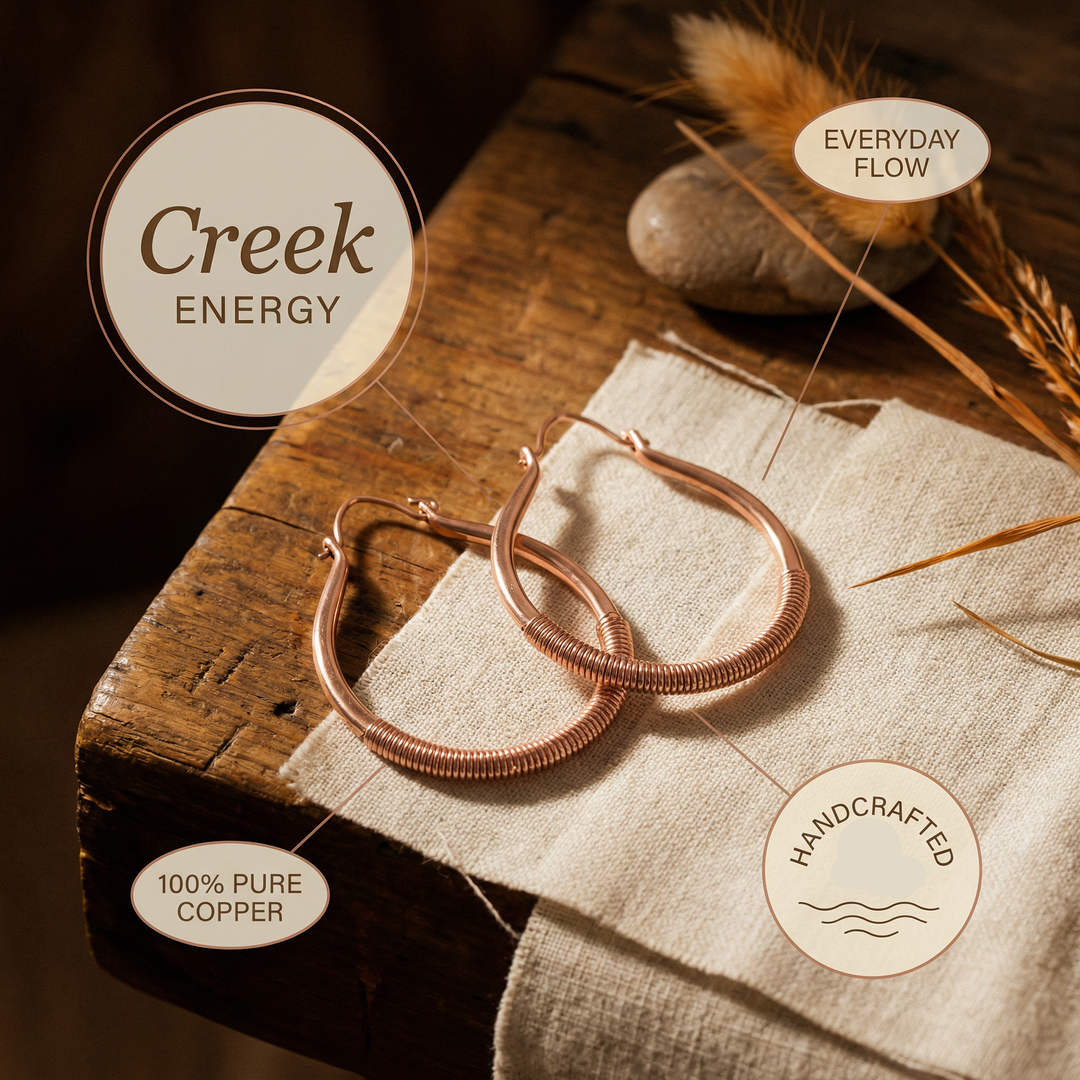 Boucles d'oreilles en cuivre Creek de Chloé – vue 5