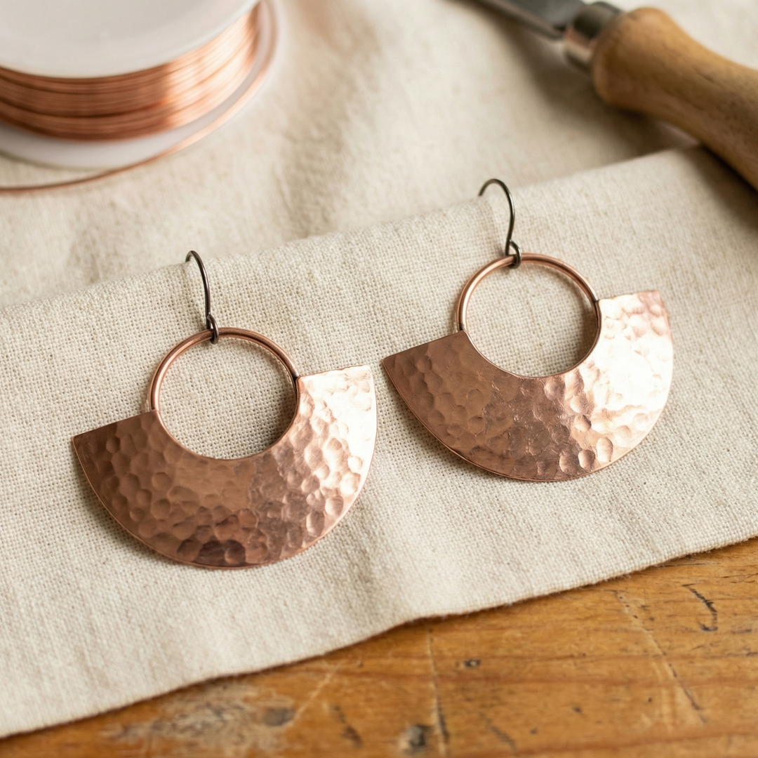 Boucles d'oreilles en cuivre Sol de Chloé