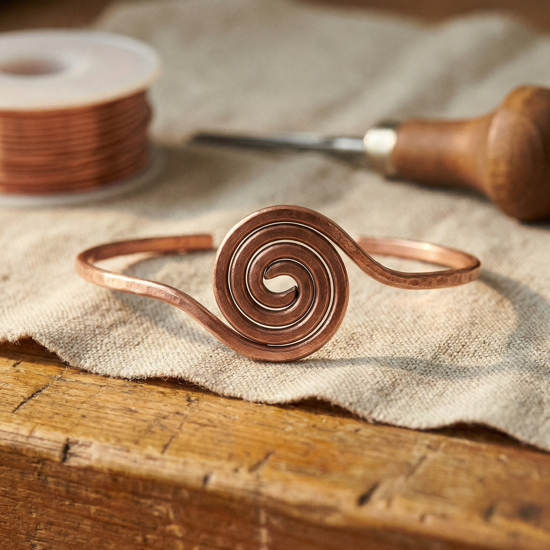 Bracelet de cheville en cuivre Coil de Chloé – vue 2