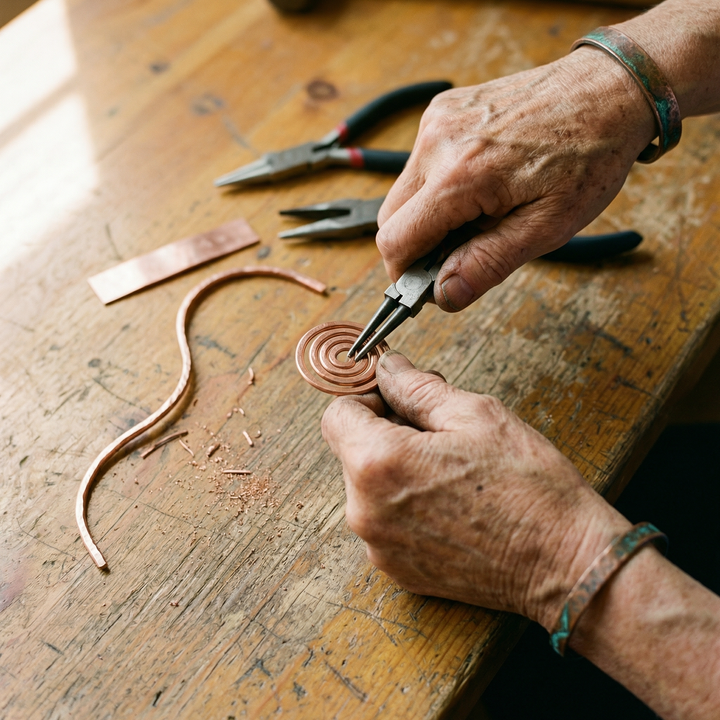 Bracelet de cheville en cuivre Coil de Chloé – vue 4