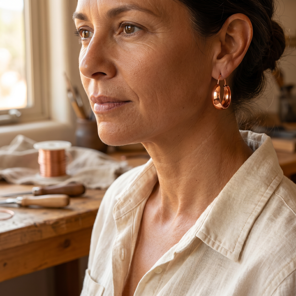 Boucles d'oreilles en cuivre Dell de Chloé – vue 2