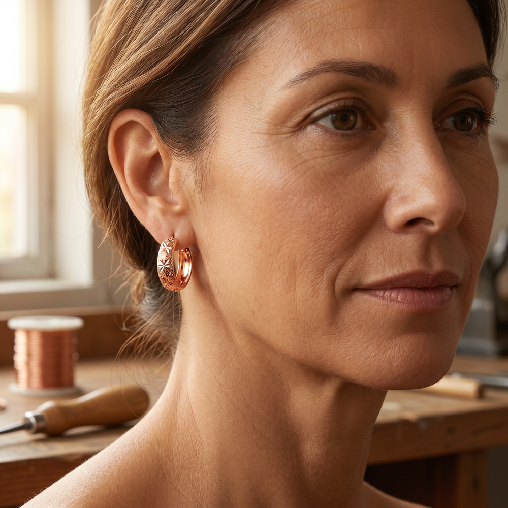 Boucles d'oreilles en cuivre Dew de Chloé – vue 2