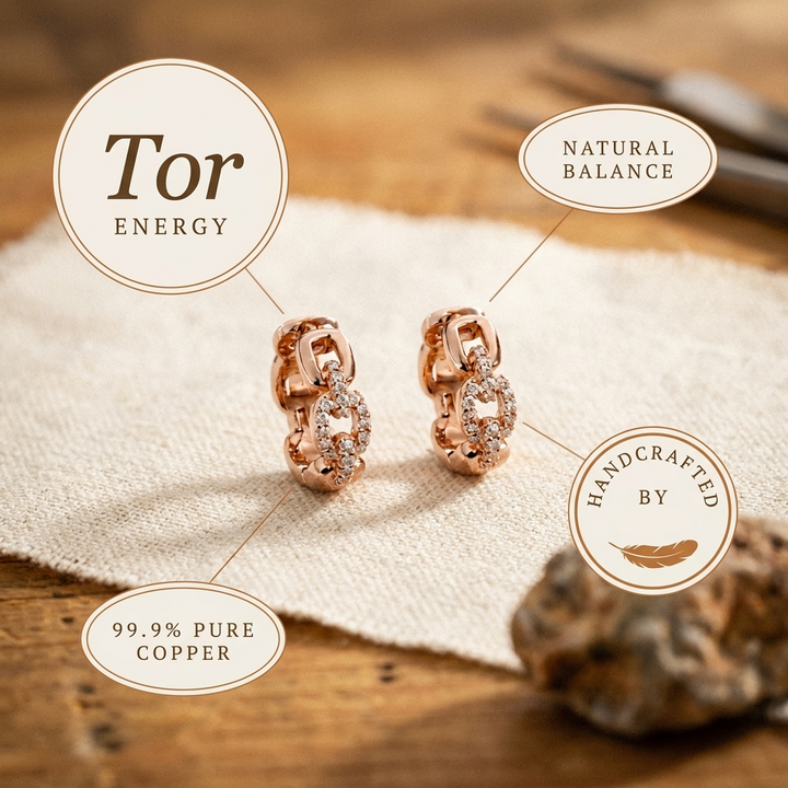 Boucles d'oreilles en cuivre Tor de Chloé – vue 5