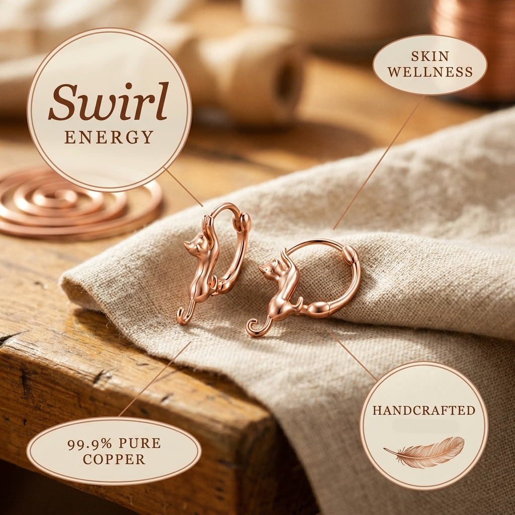 Boucles d'oreilles en cuivre Swirl de Chloé – vue 5