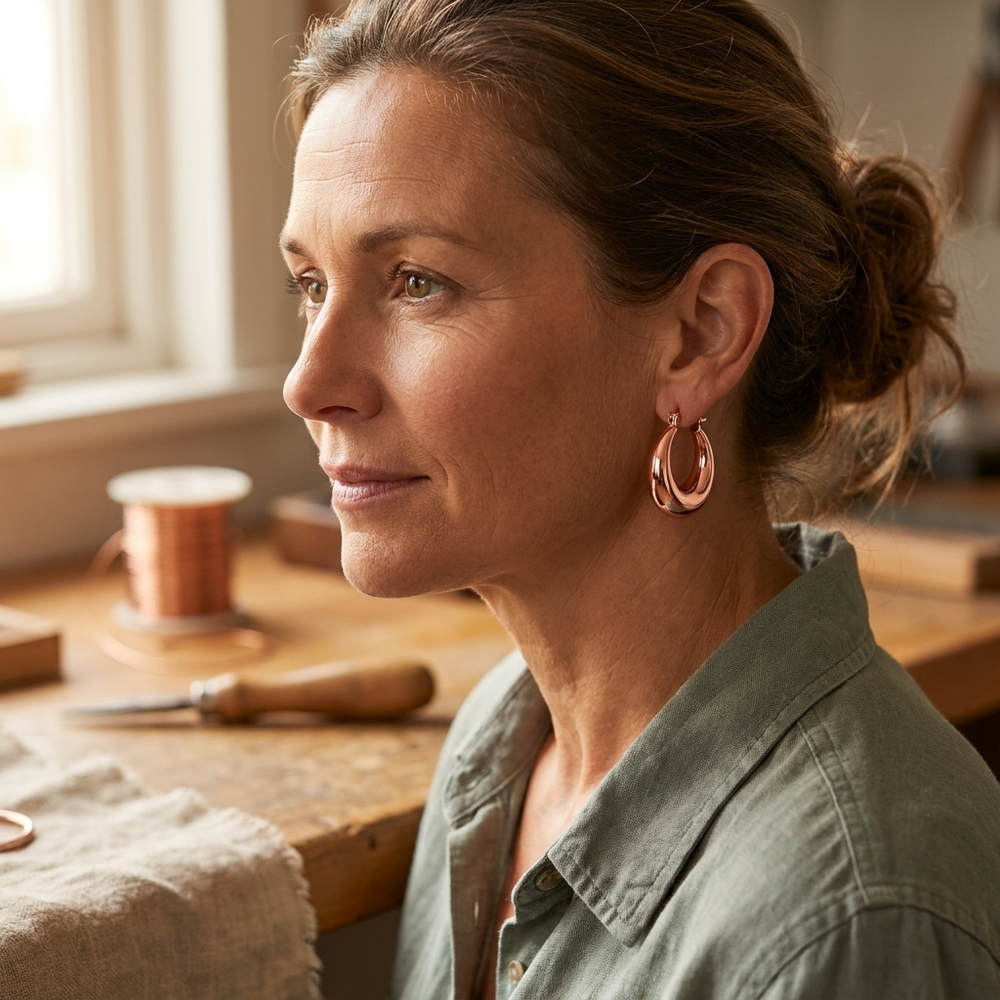Boucles d'oreilles en cuivre Marl de Chloé – vue 2