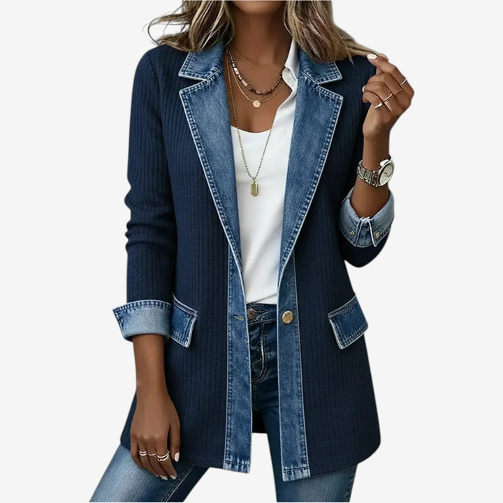 Elowen™ | Lightweight Indigo Summer Knit Jacket