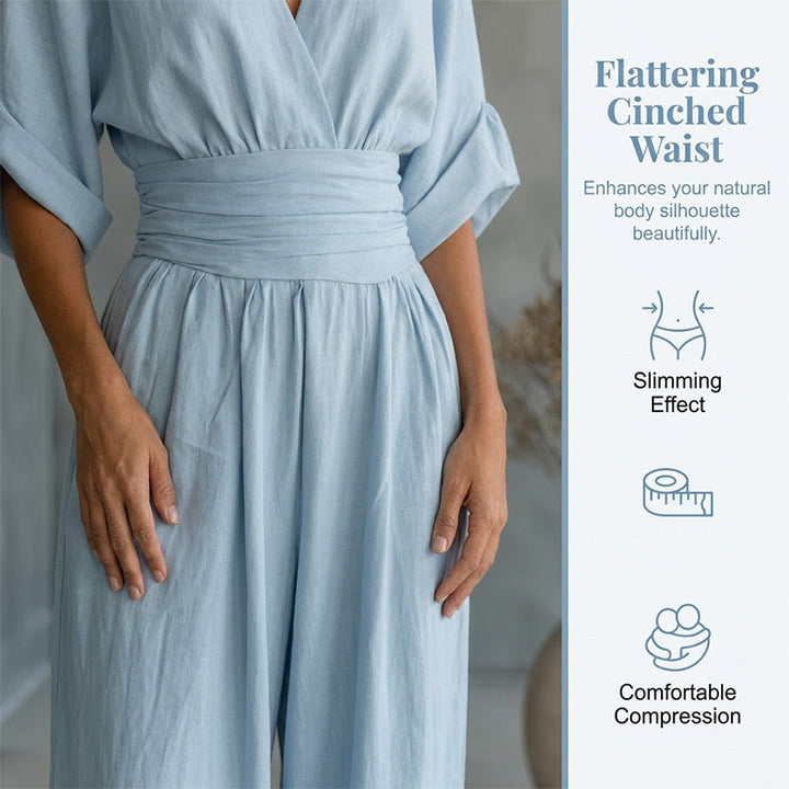 Maevra™ | V-Neck High-Waist Wide-Leg Jumpsuit